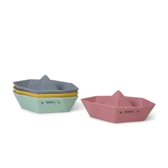 SARO "Origami" Bath Toys - Mold-Proof, Silicone Boats, Teethers & Sensory Toys for Babies image {3}