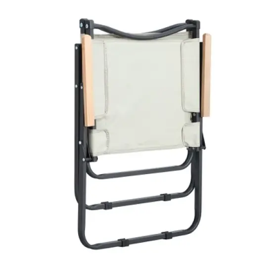 DOMETOUR Outdoor Folding Chair Beige Suitable for Camping and Picnic Portable image {3}