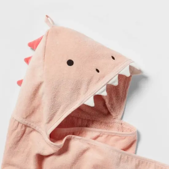 25"x50" Pink Dinosaur Kids' Hooded Towel - Pillowfort&trade; image {2}