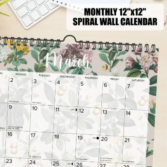 Willow Creek Press 12"x12" 2026 Botanical Nature Spiral Wall Calendar image {3}