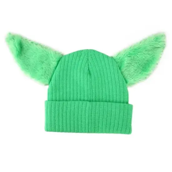 The Mandalorian Grogu Inspired Green Cuff Beanie image {1}