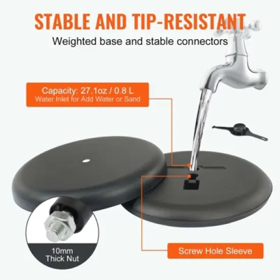 VEVOR Pedestal Sign Holder, 11 x 17 Inch Vertical and Horizontal Adjustable Poster Stand, Heavy-Duty Floor Standing Sign Holder, Black image {4}