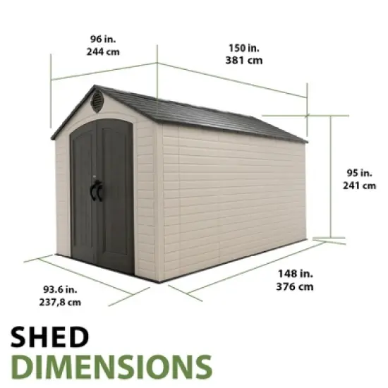 Lifetime 8 Ft. x 12.5 Ft. Outdoor Storage Shed,  Desert Sand (60395) image {5}