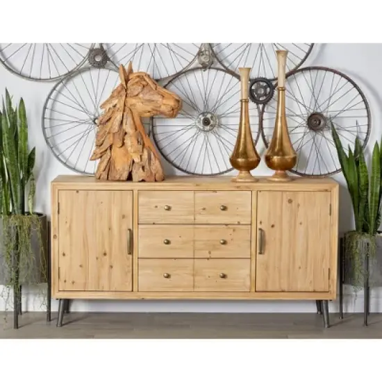 Modern Wood Sideboard Buffet Light Brown - Olivia & May image {18}