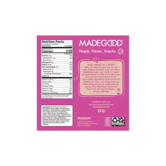 MadeGood Chocolate Drizzled Birthday Cake Flavor Granola Bars Family Pack - 8.5oz/10ct image {2}