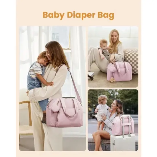 Itopfox Lightweight Puffer Diaper Tote Bag with Changing Pad, Large Capacity Multi-pocket Travel Hospital Gym Bag image {5}