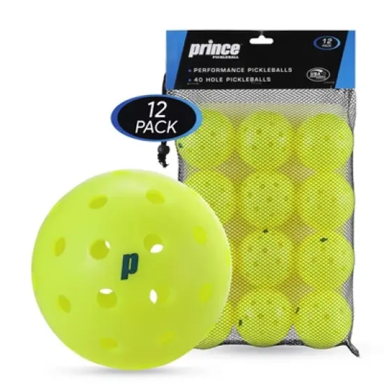 Prince Pickleballs 12-Pack - Durable, High-Performance Balls with 40-Hole Pattern for Outdoor Play image {6}
