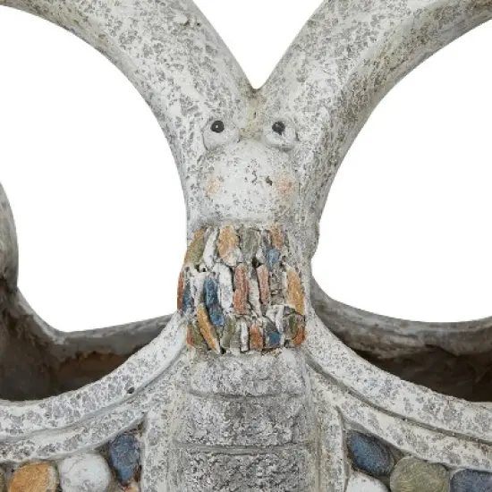 CosmoLiving by Cosmopolitan 18" Wide Traditional Butterfly Rectangular Fiberglass Planter Pot Gray image {3}