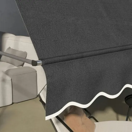 Resenkos Patio Awning, Outdoor Sun Shade Shelter Cover Awnings,10' x 4' Manual Retractable Awning, Non-Screw Patio Awning, UV Resistant, image {1}