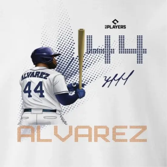MLBPA Men's Alvarez Pw Licensed Houston Astros Jordan Alvarez Houstondynamic Pose 44 Long Sleeve Graphic Cotton Pullover Sweatshirt - White S image {1}