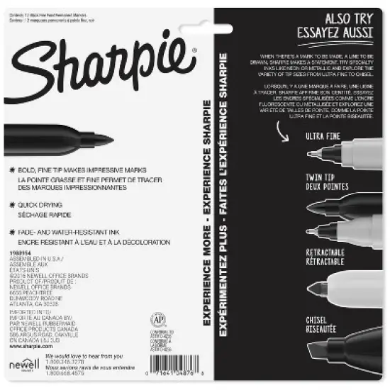 Sharpie Permanent Markers Fine Tip Black image {6}