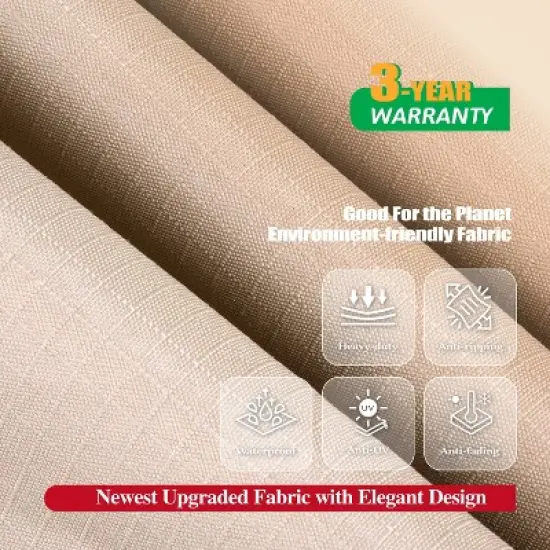 F&J Outdoors Premium Waterproof Outdoor Patio Rectangular Table Cover - Beige+Coffee image {2}