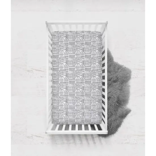 Bacati - Clouds in the City White/Gray 3 pc Crib Bedding Set image {2}