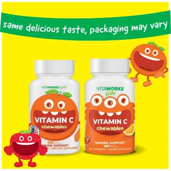 VitaWorks - Vitamin C - Orange Flavor - Kids - 120 Chewables image {1}