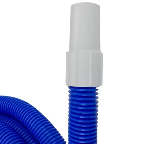 Pool Central Blow Molded PE Vacuum Hose with White Cuffs 21' x 1.25" - Blue image {2}