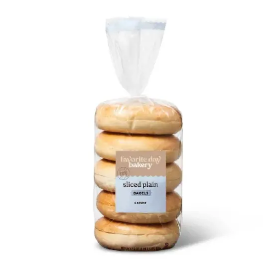 Sliced Plain Bagels - 17.5oz/5ct - Favorite Day&trade; image {3}