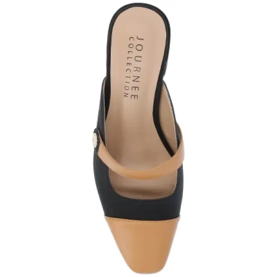 Journee Collection Womens Dalla Slip On Cap Toe Mule Pumps image {3}