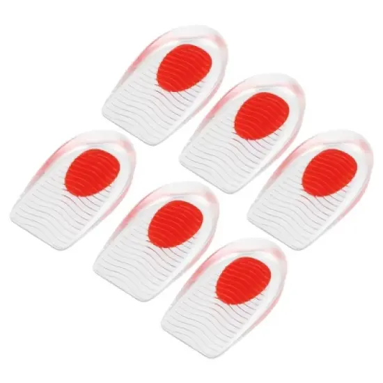Unique Bargains Silicone Heel Support Cup Pads Orthotic Insole Plantar Care Heel Pads Ripple Pattern Size 33-39 6Pcs image {7}