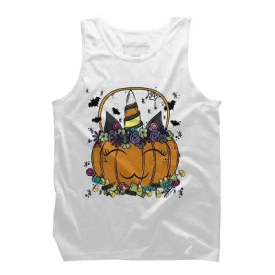Men's Design By Humans Halloween Unicorn By Desdymona Tank Top image {4}