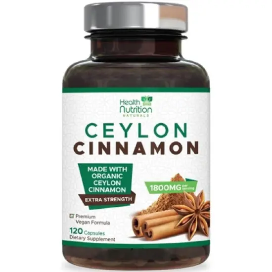 Pure Cinnamon Capsules, True Sri Lanka Certified Organic Ceylon Cinnamon Pills - 120 Capsules;180 capsules image {9}