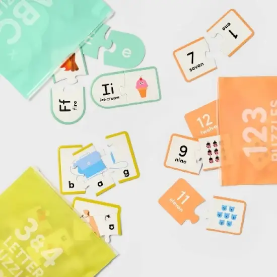 Words, Numbers & Letters Game - Gigglescape&trade;: Educational Toddler Puzzle Set, 3 Puzzles, Ages 3+ image {2}
