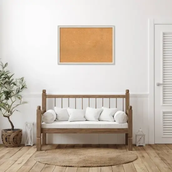 38"x26" Two Tone Wood Frame Cork Board Silver - Amanti Art: Wall Mount, Bulletin, Large Size image {5}