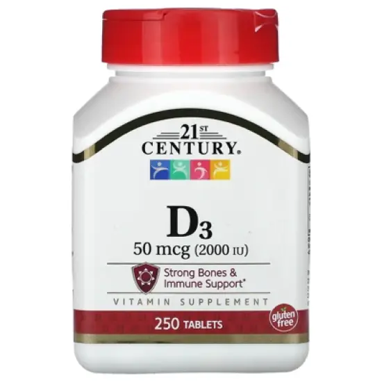 21st Century D3, 50 mcg (2,000 IU), 250 Tablets image {4}