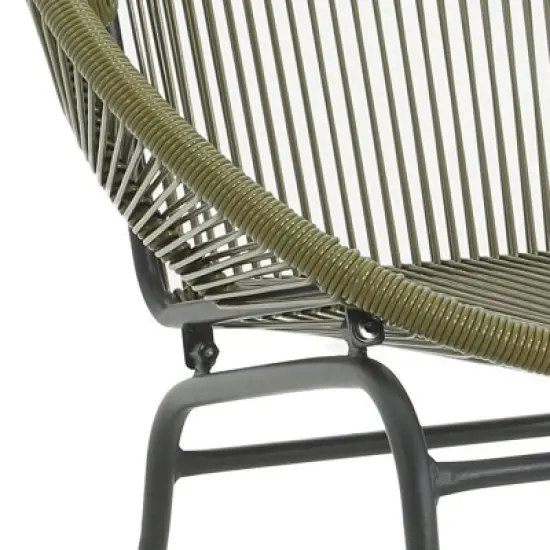 Christopher Knight Home Nusa Outdoor Rattan and Metal Acapulco Weave Club Chairs (Set of 2) image {7}