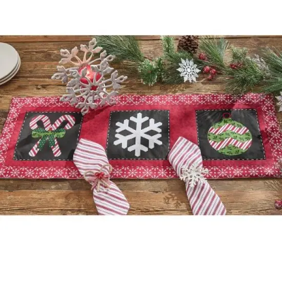 Park Designs Candycanes And Snowflakes Table Runner 13" X 36" image {1}