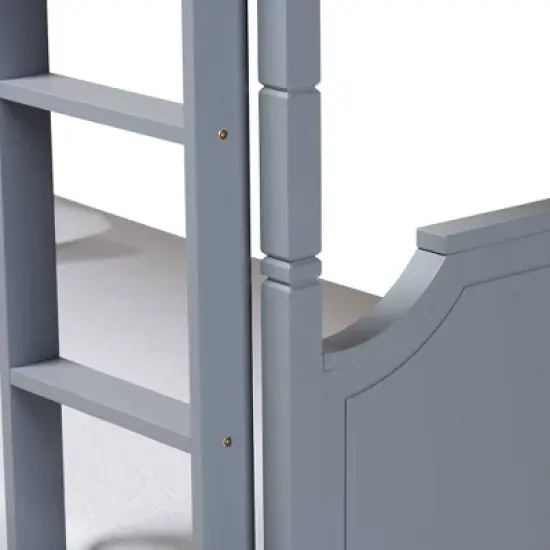 Twin Mariana Wood Bunk Bed Gray - Baxton Studio image {3}