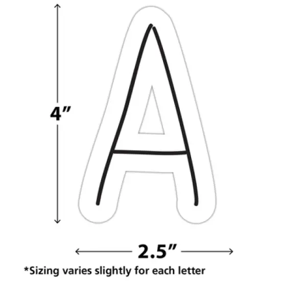 Teacher Created Resources&reg; Black on White Hand Drawn 4" Letters Combo Pack, 262 Pieces image {1}