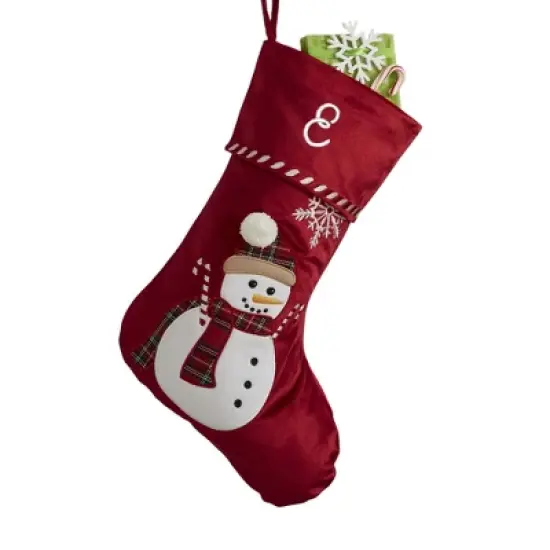 Personalization Mall Candy Cane Snowman Embroidered Christmas Stockings image {7}