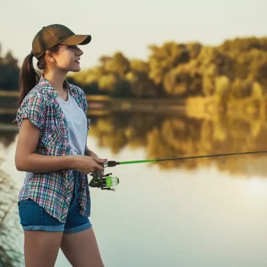 Leisure Sports Beginner Spinning Rod and Reel Combo - Green image {1}