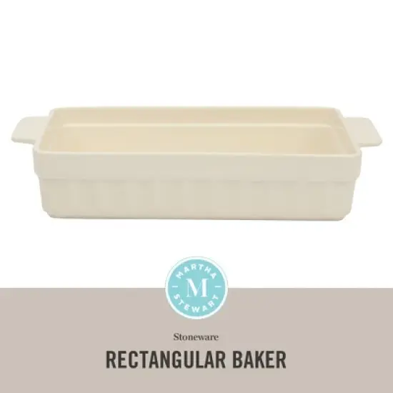 Martha Stewart Broadbrook Ceramic Bakeware, 13x9 Inch Rectangular Baking Dish with Handles image {1}