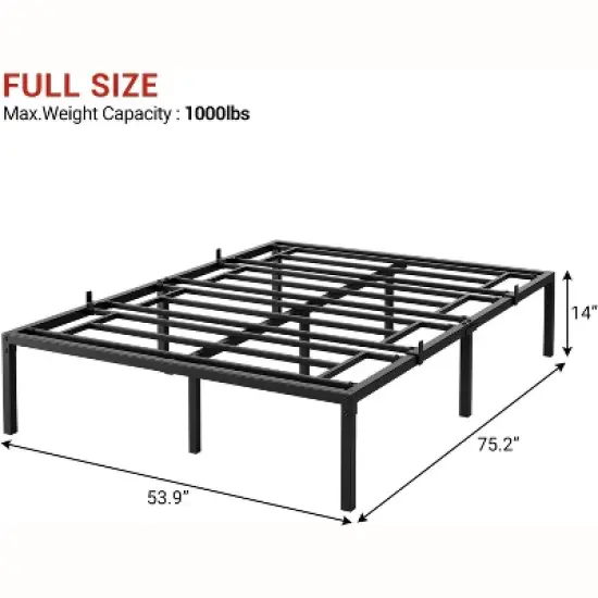 Garvee Metal Platform Bed Frame with Storage, Steel Slat Support, No Box Spring Needed, Easy Assembly Mattress Foundation image {7}