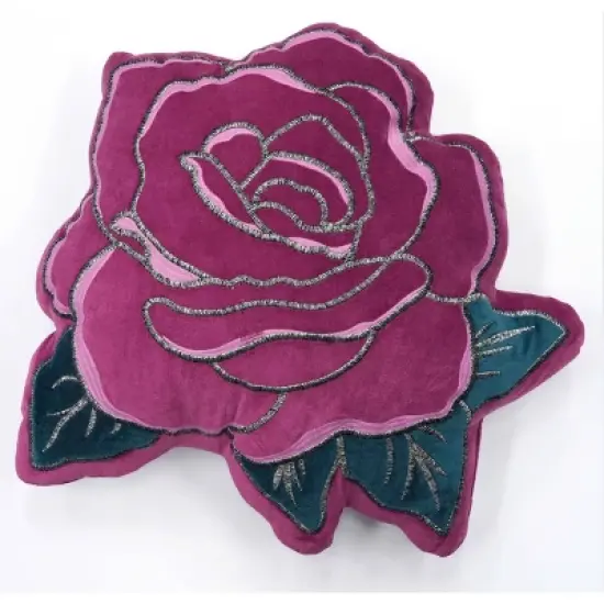 Celestial Garden Velvet Rose Decorative Pillow image {3}