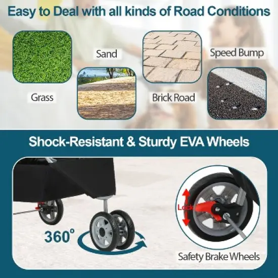 BestMassage Pet Stroller 3/4 Wheels Dog Cat Stroller Jogger Stroller with Removable Liner and Cup Holder Travel Folding Carrier image {4}