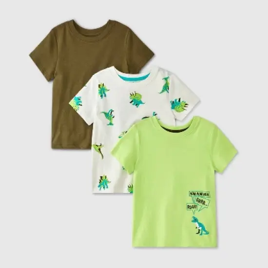 Toddler Boys' 3PK Dino T-Shirt - Cat & Jack&trade; Green image {4}