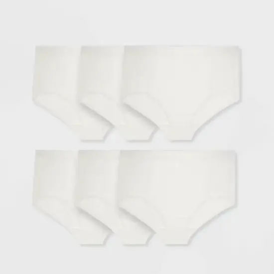 Fit for Me by Fruit of the Loom Women's Plus 6pk Cotton White Briefs image {4}