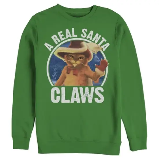 Men's Shrek Christmas Santa Claws Puss in Boots Sweatshirt image {2}
