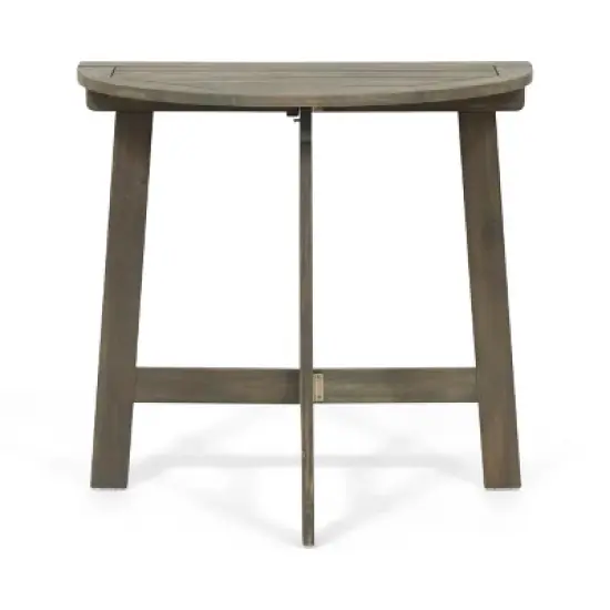 GDFStudio Pavillion Outdoor Acacia Wood Half Round Bistro Table image {5}