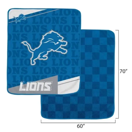 NFL Detroit Lions Diagonal Ghost Checker Double Sided Ultra Cozy Blanket image {2}