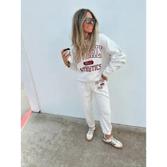 Women's Ascot + Hart Beverly Hills Graphic Joggers - Beige image {4}