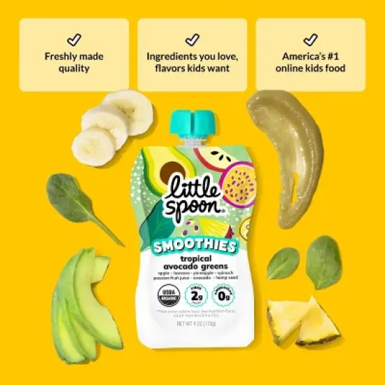 Little Spoon Tropical Avocado Greens Smoothie Pouch -&nbsp; 4oz image {5}