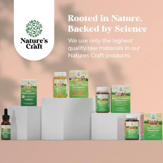 Organic Vitamin D Gummies for Kids, Vegan Kids Immunity Support Gummies with Vitamin D3 for Daily Teeth Muscle & Bone Support, Nature's Craft, 60ct image {7}