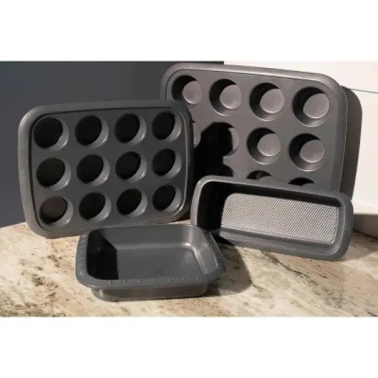 BergHOFF GEM Non-Stick Carbon Steel Cupcake Pans, Gray image {1}