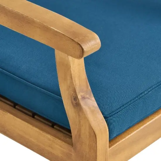 Christopher Knight Home Llando Outdoor Acacia Wood 7 Piece Dining Set with Cushion image {9}