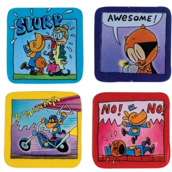 Dog Man Theme Comic Erasers (8 Pack) - Fun for Erasing Classroom Rewards image {1}