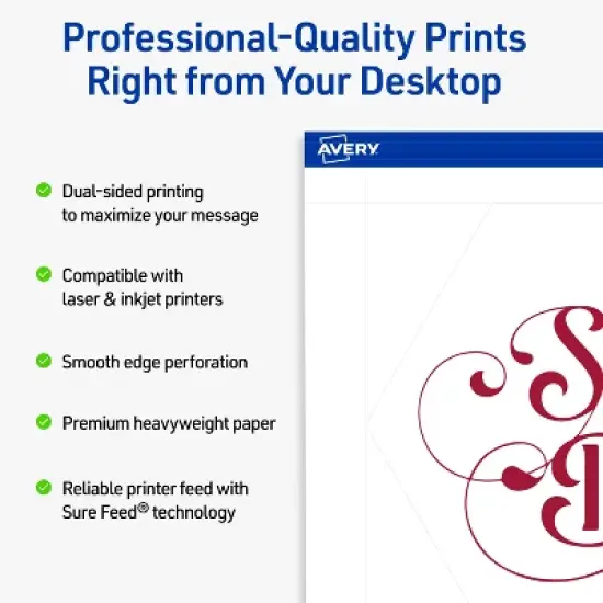 Avery Geo Flat Cards, 5" x 7", Matte White, 20 Total image {1}