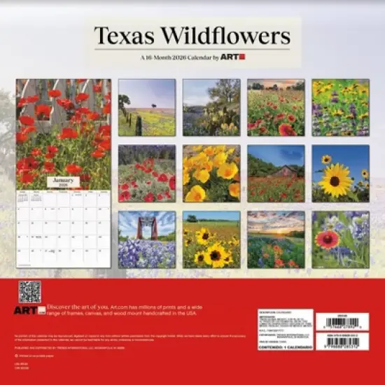 Trends International 2026 Texas Wildflowers 12"x12" Wall Calendar image {3}